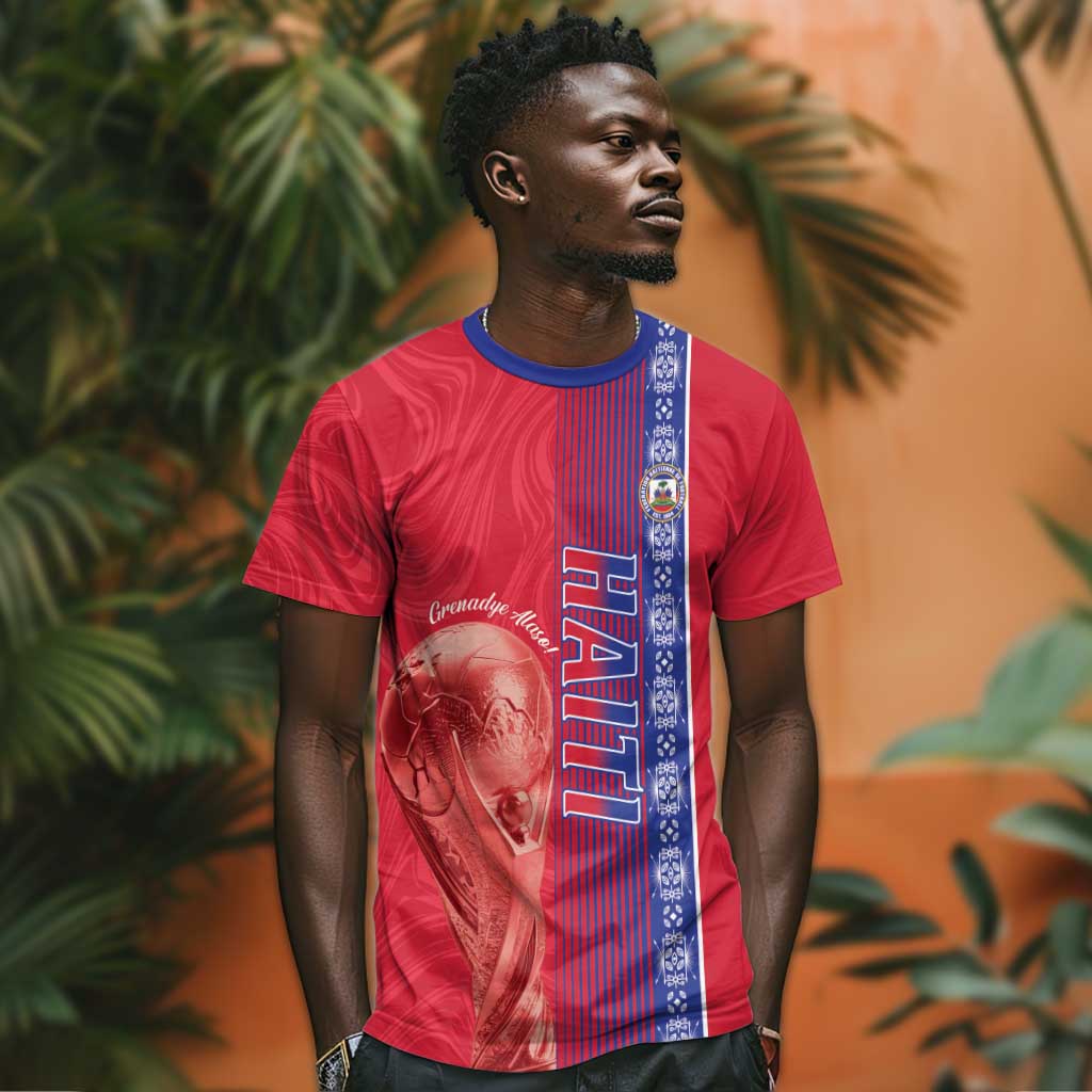 Custom Afro-Haiti Football T shirt 2026 Grenadye Alaso Red Version - African Pride