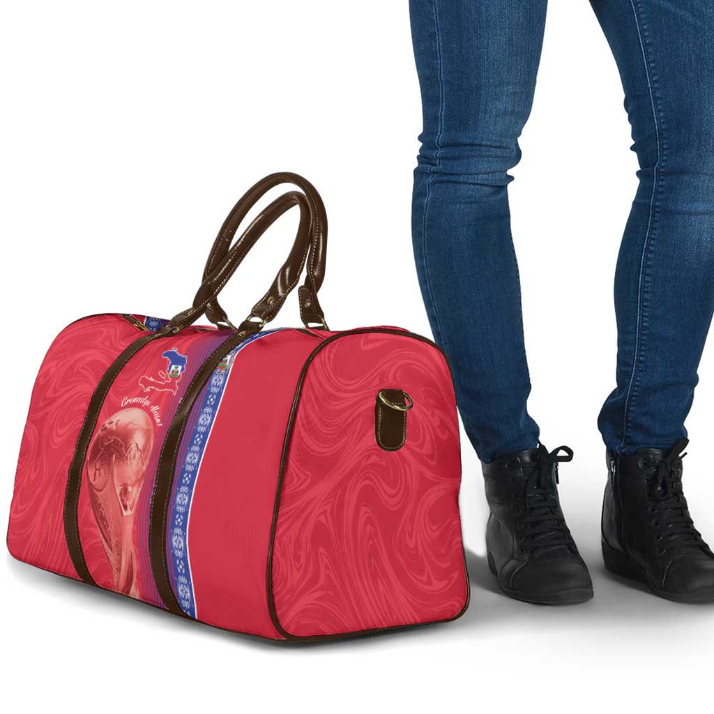Custom Afro-Haiti Football Travel Bag 2026 Grenadye Alaso Red Version - African Pride