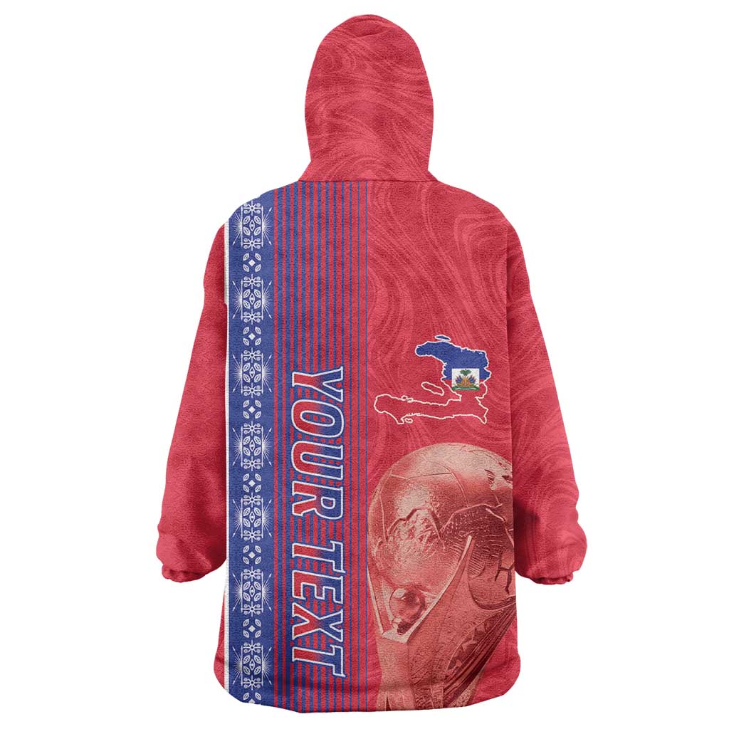 Custom Afro-Haiti Football Wearable Blanket Hoodie 2026 Grenadye Alaso Red Version - African Pride