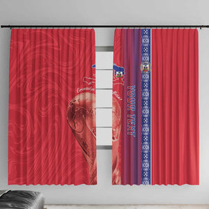 Custom Afro-Haiti Football Window Curtain 2026 Grenadye Alaso Red Version - African Pride