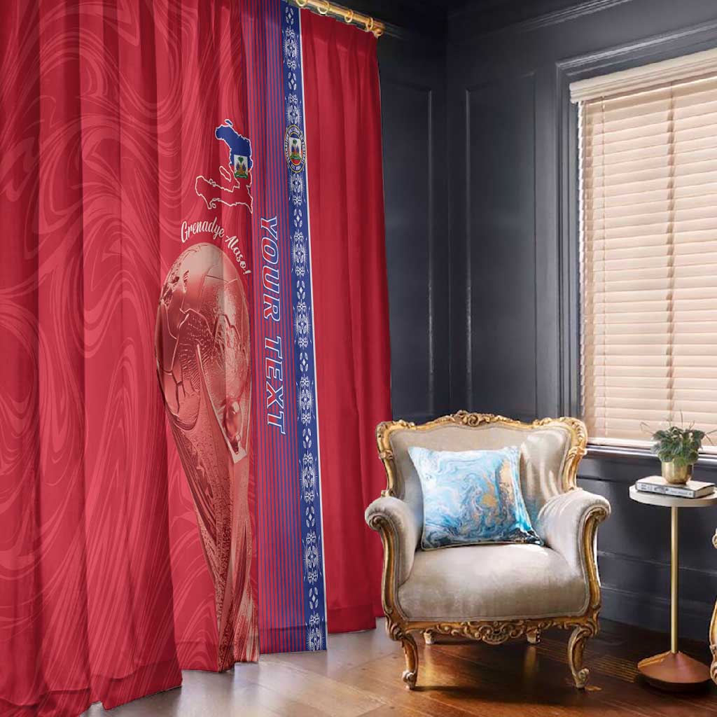 Custom Afro-Haiti Football Window Curtain 2026 Grenadye Alaso Red Version - African Pride