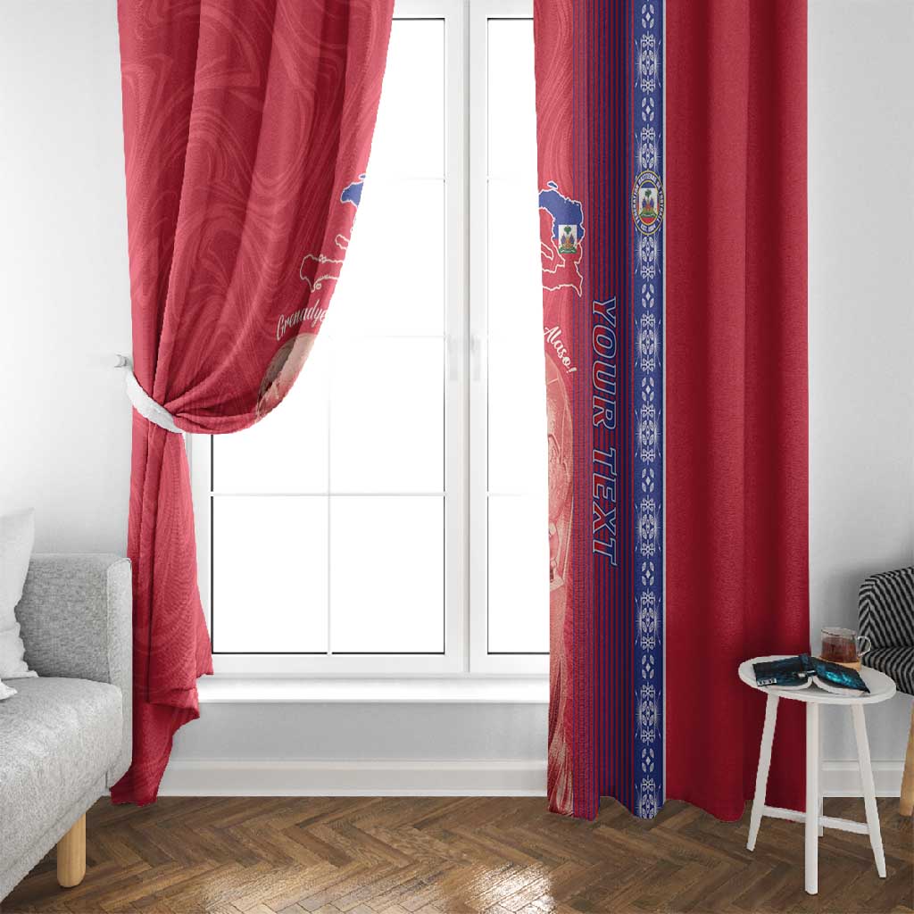 Custom Afro-Haiti Football Window Curtain 2026 Grenadye Alaso Red Version - African Pride