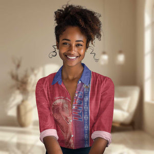 Custom Afro-Haiti Football Women Casual Shirt 2026 Grenadye Alaso Red Version - African Pride