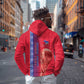 Custom Afro-Haiti Football Zip Hoodie 2026 Grenadye Alaso Red Version - African Pride