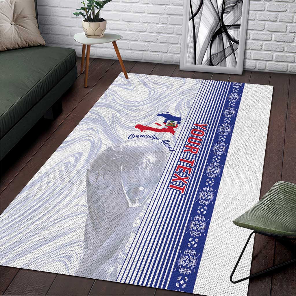 Custom Afro-Haiti Football Area Rug 2026 Grenadye Alaso White Version - African Pride
