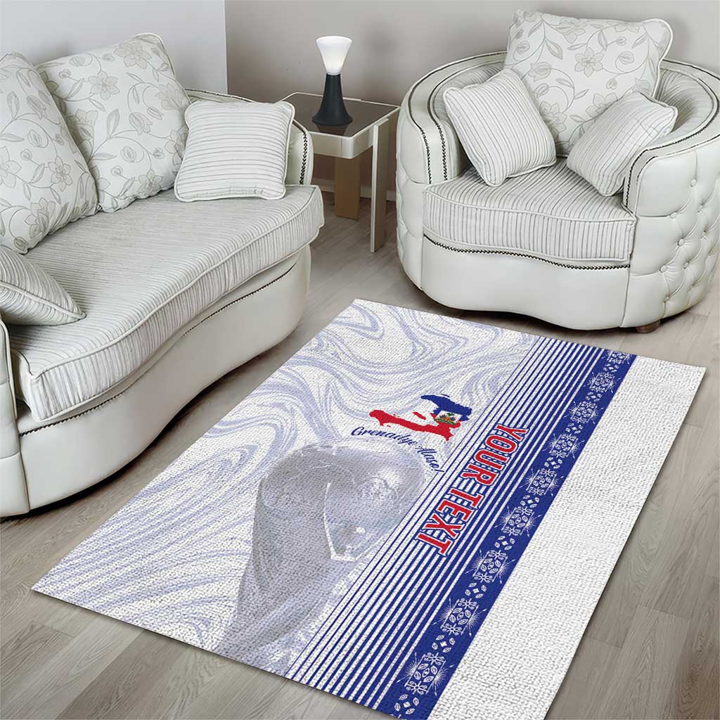 Custom Afro-Haiti Football Area Rug 2026 Grenadye Alaso White Version - African Pride