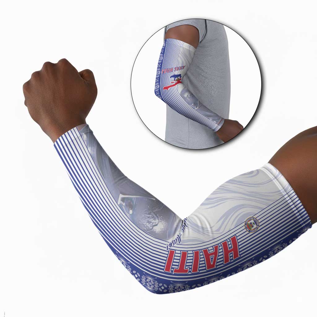 Custom Afro-Haiti Football Arm Sleeves 2026 Grenadye Alaso White Version - African Pride