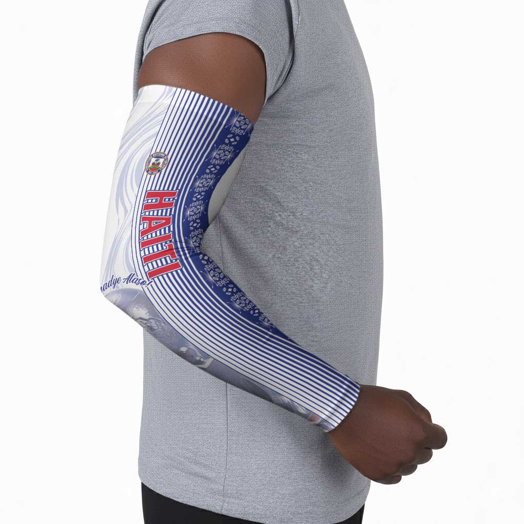 Custom Afro-Haiti Football Arm Sleeves 2026 Grenadye Alaso White Version - African Pride