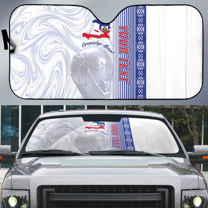 Custom Afro-Haiti Football Auto Sun Shade 2026 Grenadye Alaso White Version - African Pride