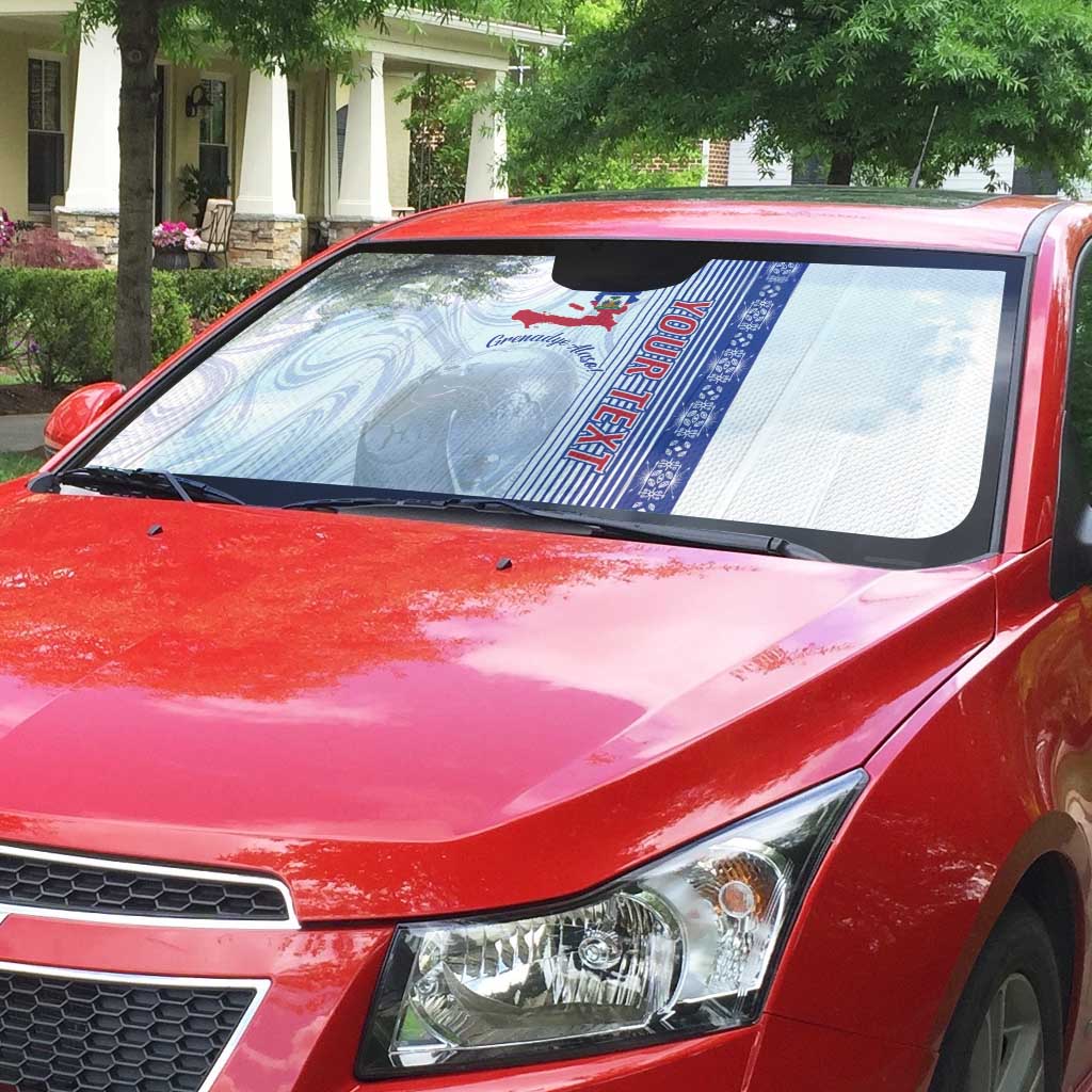 Custom Afro-Haiti Football Auto Sun Shade 2026 Grenadye Alaso White Version - African Pride
