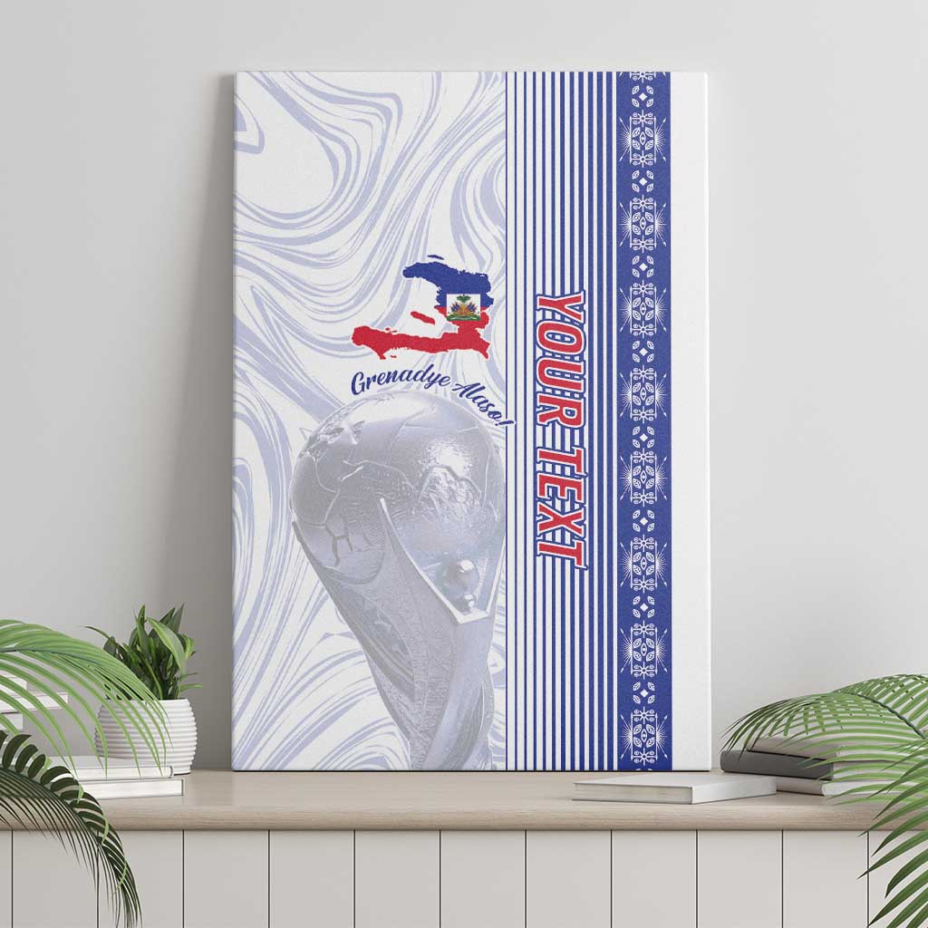 Custom Afro-Haiti Football Canvas Wall Art 2026 Grenadye Alaso White Version - African Pride