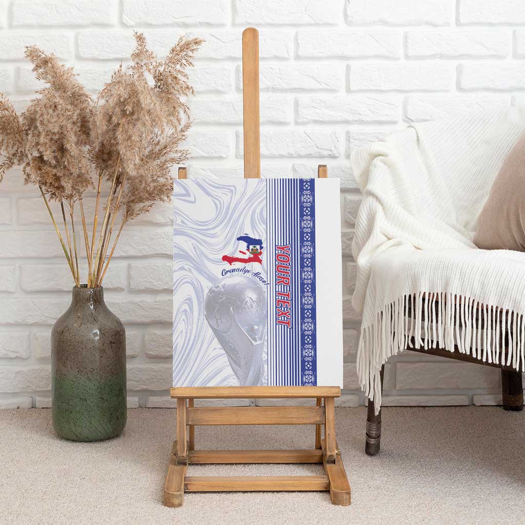 Custom Afro-Haiti Football Canvas Wall Art 2026 Grenadye Alaso White Version - African Pride