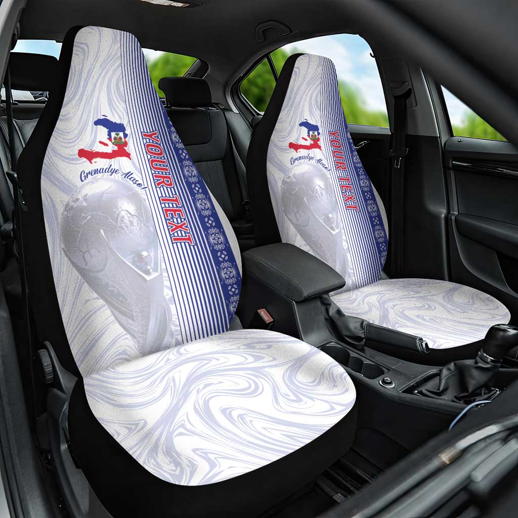Custom Afro-Haiti Football Car Seat Cover 2026 Grenadye Alaso White Version - African Pride