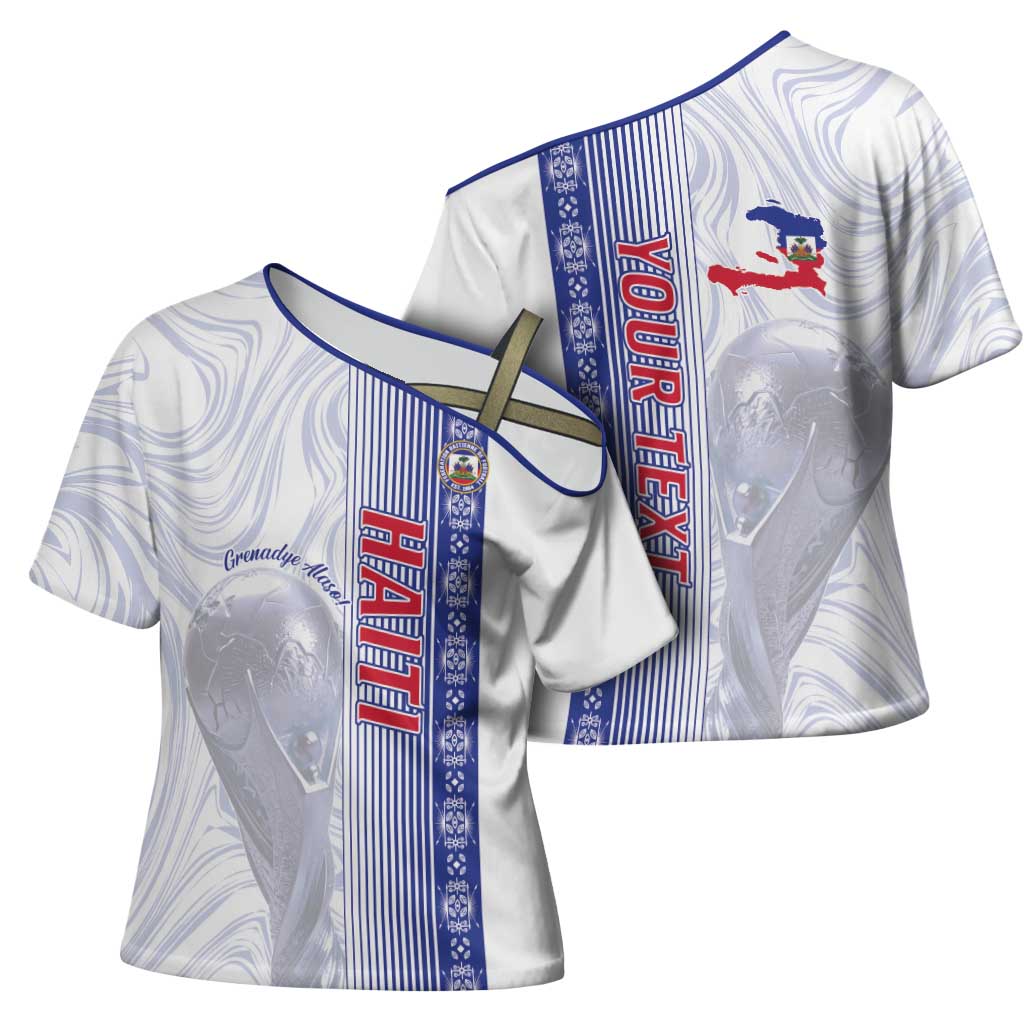 Custom Afro-Haiti Football Cross Shoulder Shirt 2026 Grenadye Alaso White Version - African Pride