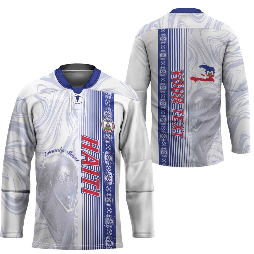 Custom Afro-Haiti Football Hockey Jersey 2026 Grenadye Alaso White Version - African Pride