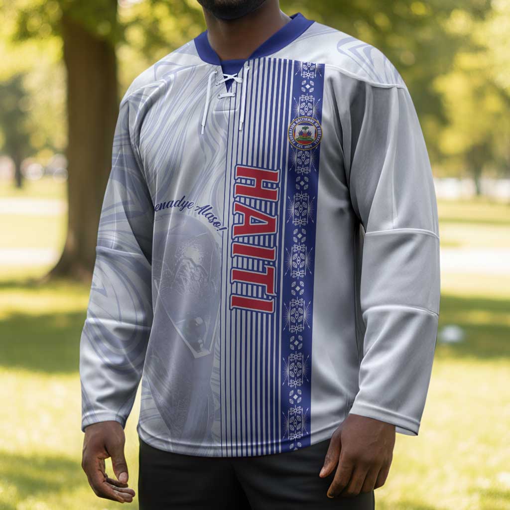 Custom Afro-Haiti Football Hockey Jersey 2026 Grenadye Alaso White Version - African Pride