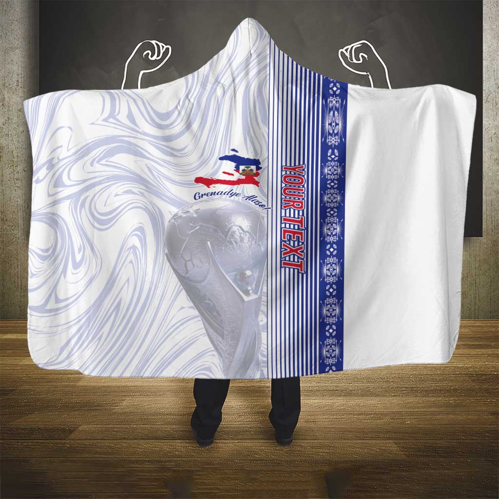 Custom Afro-Haiti Football Hooded Blanket 2026 Grenadye Alaso White Version - African Pride