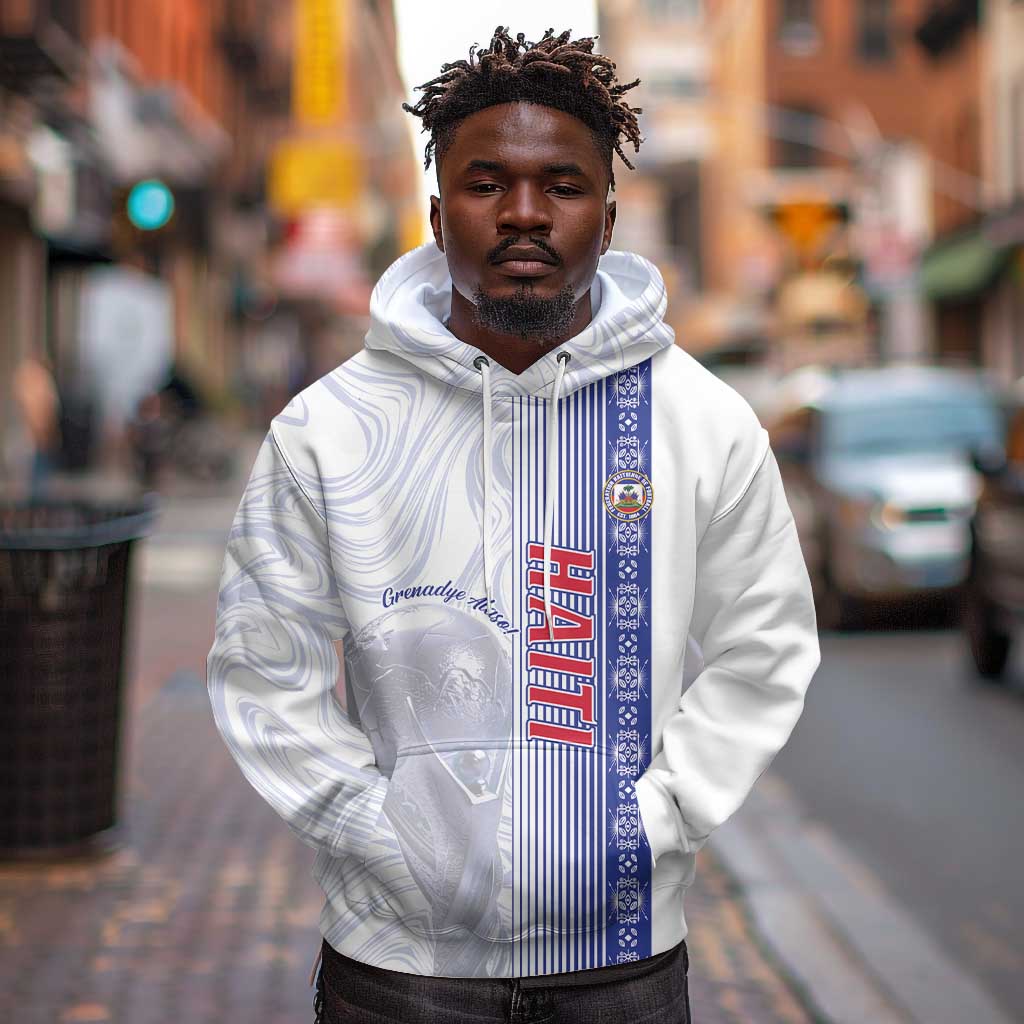 Custom Afro-Haiti Football Hoodie 2026 Grenadye Alaso White Version - African Pride