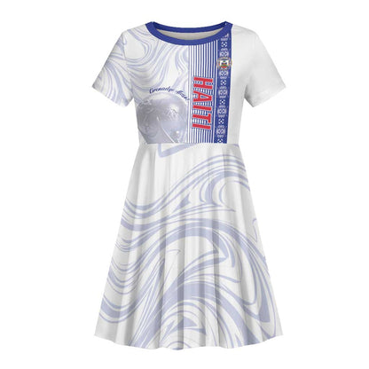 Custom Afro-Haiti Football Kid Short Sleeve Dress 2026 Grenadye Alaso White Version LT14
