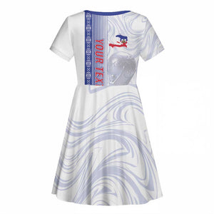 Custom Afro-Haiti Football Kid Short Sleeve Dress 2026 Grenadye Alaso White Version LT14