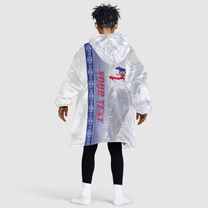 Custom Afro-Haiti Football Kid Wearable Blanket Hoodie 2026 Grenadye Alaso White Version - African Pride