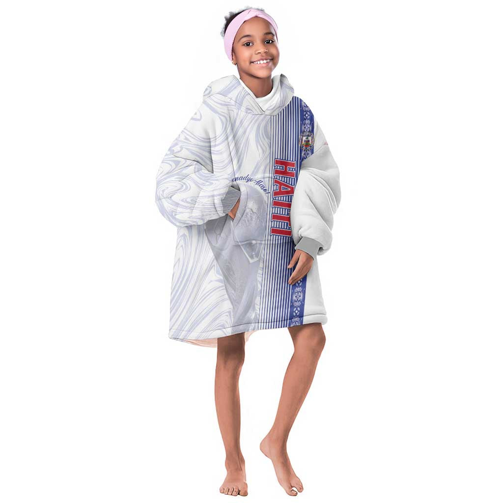 Custom Afro-Haiti Football Kid Wearable Blanket Hoodie 2026 Grenadye Alaso White Version - African Pride