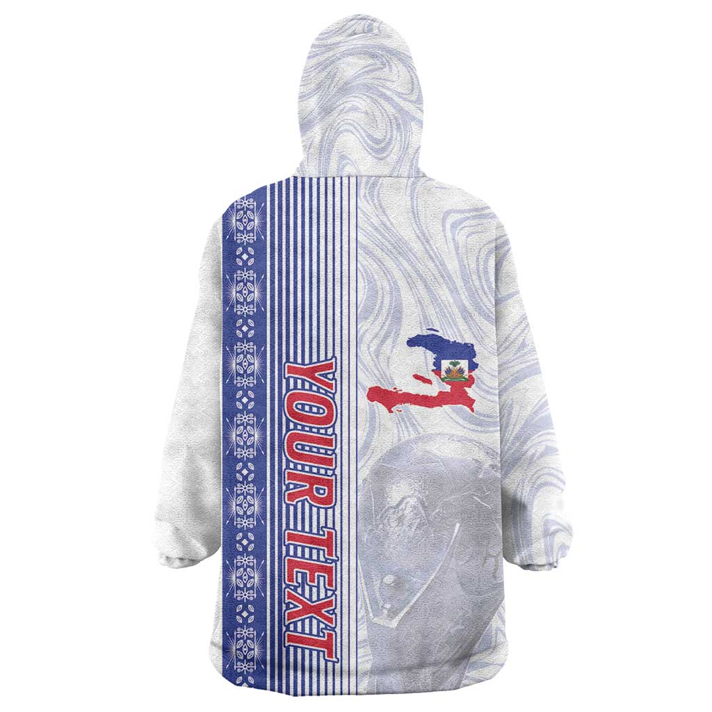Custom Afro-Haiti Football Kid Wearable Blanket Hoodie 2026 Grenadye Alaso White Version - African Pride