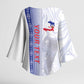Custom Afro-Haiti Football Kimono Sleeve Blouse 2026 Grenadye Alaso White Version - African Pride