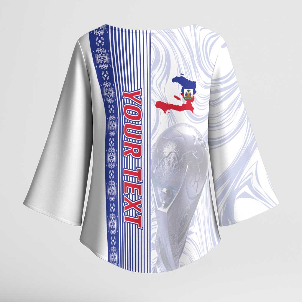 Custom Afro-Haiti Football Kimono Sleeve Blouse 2026 Grenadye Alaso White Version - African Pride