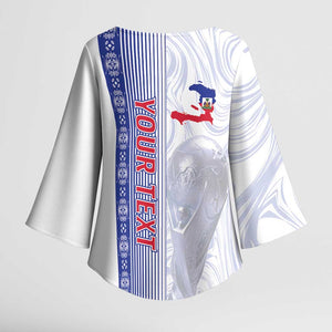 Custom Afro-Haiti Football Kimono Sleeve Blouse 2026 Grenadye Alaso White Version - African Pride