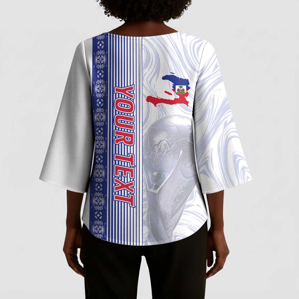 Custom Afro-Haiti Football Kimono Sleeve Blouse 2026 Grenadye Alaso White Version - African Pride