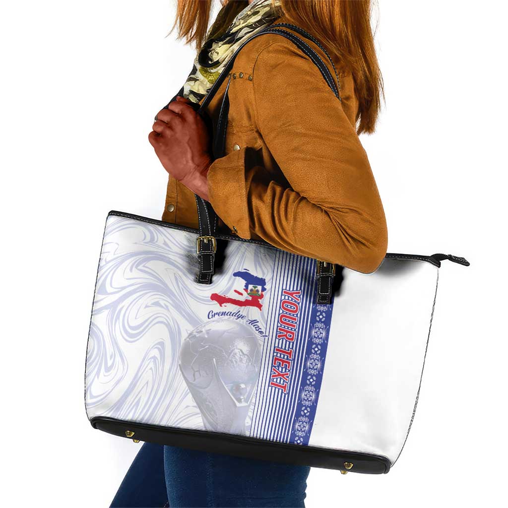 Custom Afro-Haiti Football Leather Tote Bag 2026 Grenadye Alaso White Version - African Pride