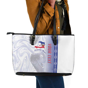 Custom Afro-Haiti Football Leather Tote Bag 2026 Grenadye Alaso White Version - African Pride
