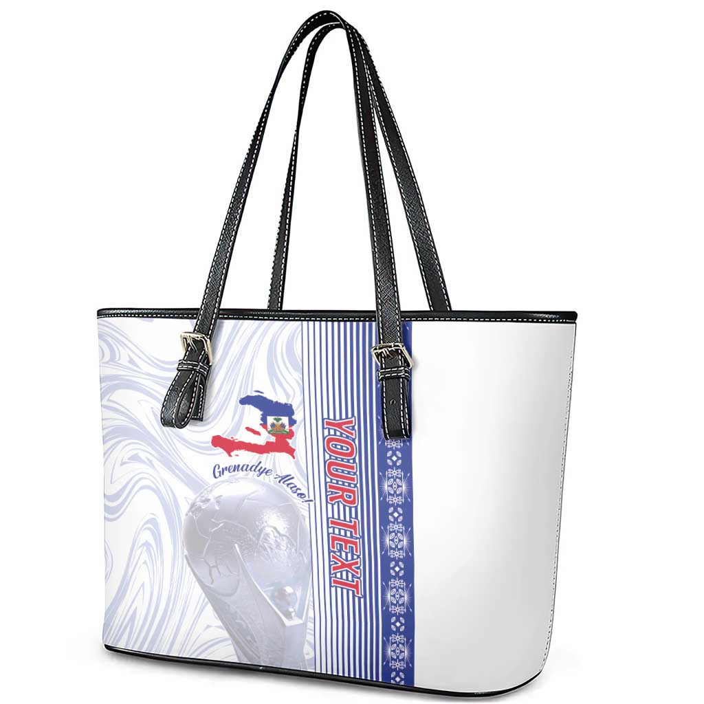 Custom Afro-Haiti Football Leather Tote Bag 2026 Grenadye Alaso White Version - African Pride