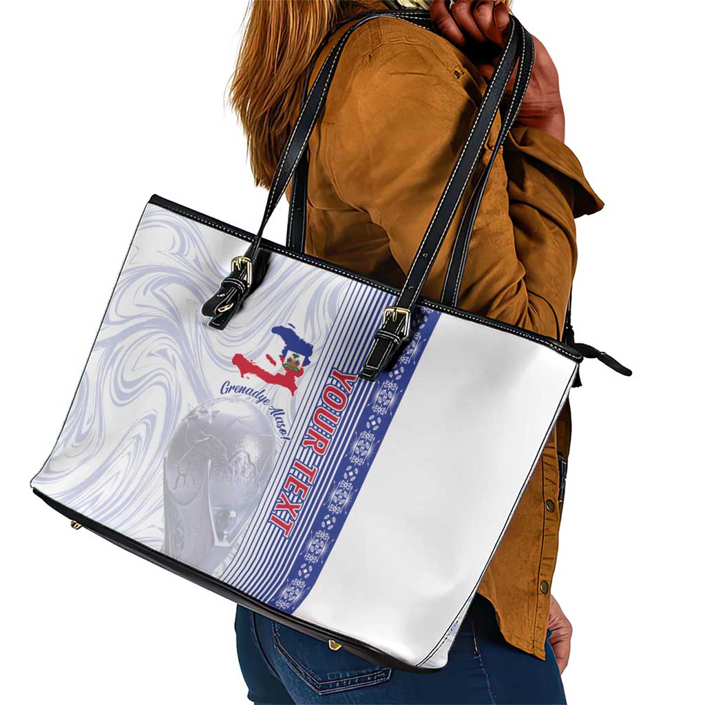Custom Afro-Haiti Football Leather Tote Bag 2026 Grenadye Alaso White Version - African Pride