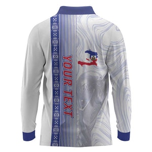 Custom Afro-Haiti Football Long Sleeve Polo Shirt 2026 Grenadye Alaso White Version - African Pride