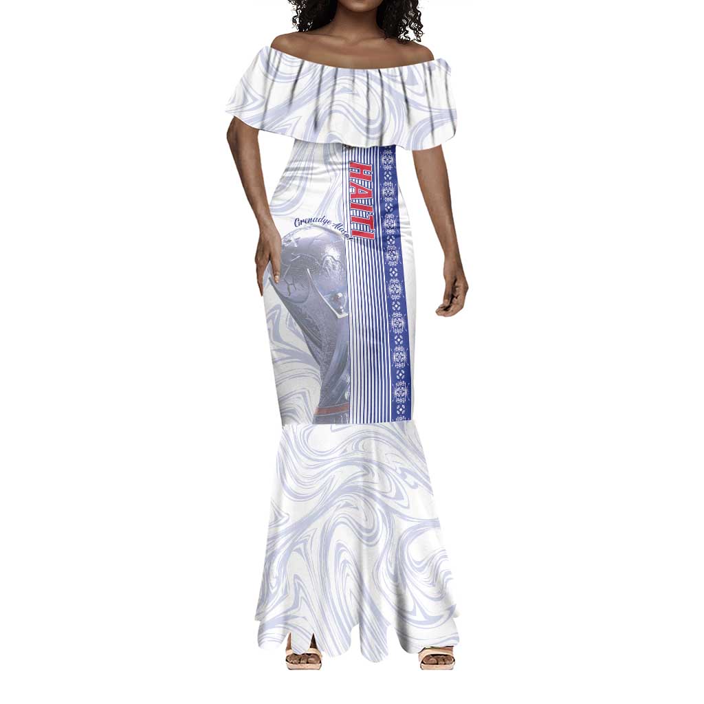 Custom Afro-Haiti Football Mermaid Dress 2026 Grenadye Alaso White Version - African Pride