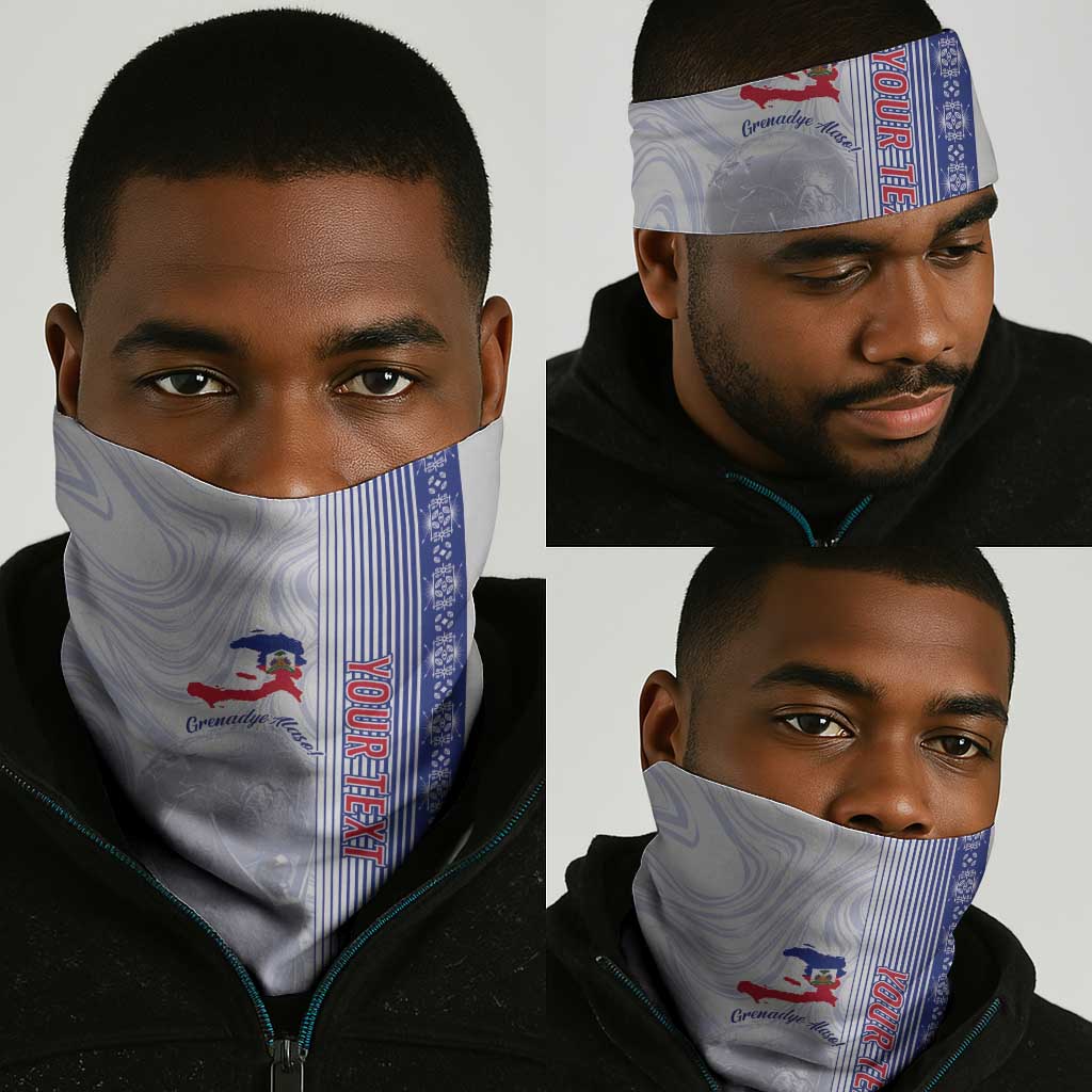 Custom Afro-Haiti Football Neck Gaiter 2026 Grenadye Alaso White Version - African Pride