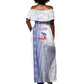 Custom Afro-Haiti Football Off Shoulder Maxi Dress 2026 Grenadye Alaso White Version - African Pride