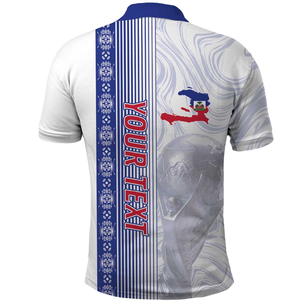 Custom Afro-Haiti Football Polo Shirt 2026 Grenadye Alaso White Version LT14