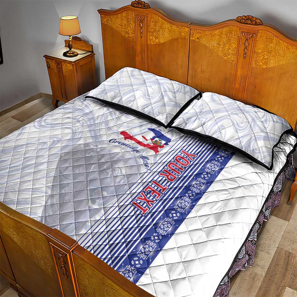 Custom Afro-Haiti Football Quilt Bed Set 2026 Grenadye Alaso White Version - African Pride