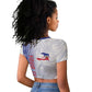 Custom Afro-Haiti Football Raglan Cropped T shirt 2026 Grenadye Alaso White Version LT14