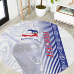 Custom Afro-Haiti Football Round Carpet 2026 Grenadye Alaso White Version - African Pride