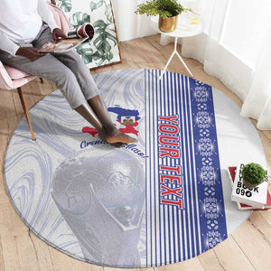 Custom Afro-Haiti Football Round Carpet 2026 Grenadye Alaso White Version - African Pride