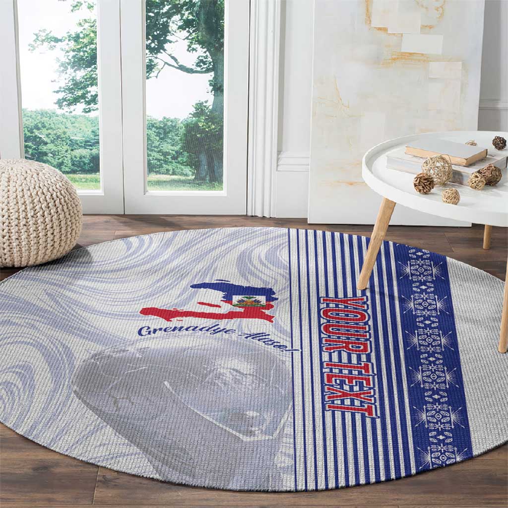 Custom Afro-Haiti Football Round Carpet 2026 Grenadye Alaso White Version - African Pride