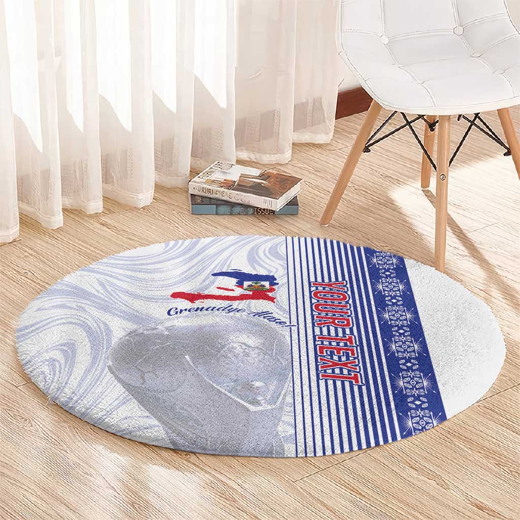 Custom Afro-Haiti Football Round Carpet 2026 Grenadye Alaso White Version - African Pride