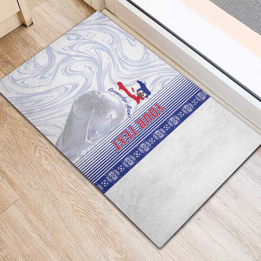 Custom Afro-Haiti Football Rubber Doormat 2026 Grenadye Alaso White Version - African Pride