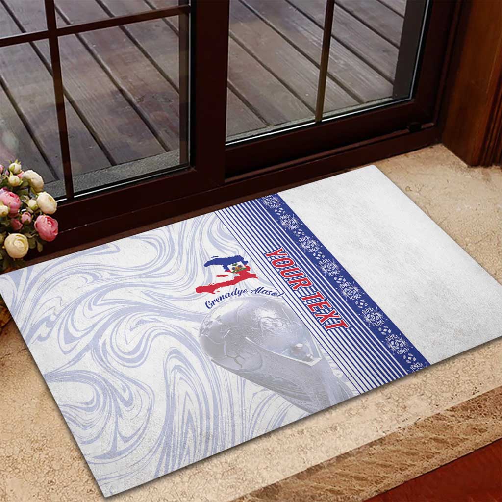Custom Afro-Haiti Football Rubber Doormat 2026 Grenadye Alaso White Version - African Pride