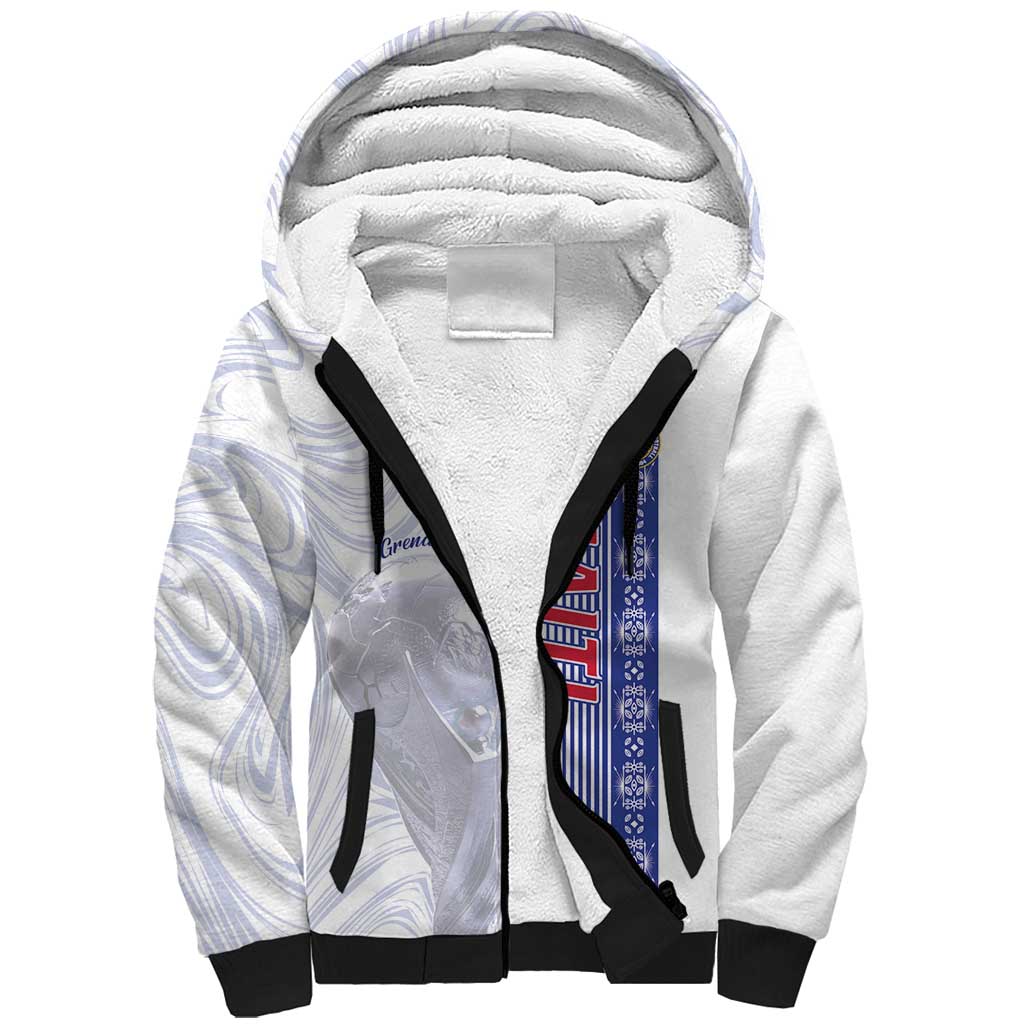 Custom Afro-Haiti Football Sherpa Hoodie 2026 Grenadye Alaso White Version - African Pride