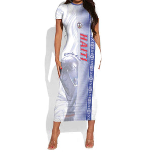 Custom Afro-Haiti Football Short Sleeve Bodycon Dress 2026 Grenadye Alaso White Version LT14